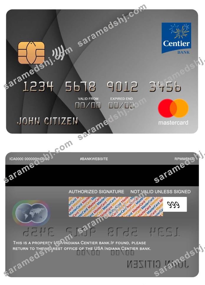 USA Indiana Centier bank mastercard
